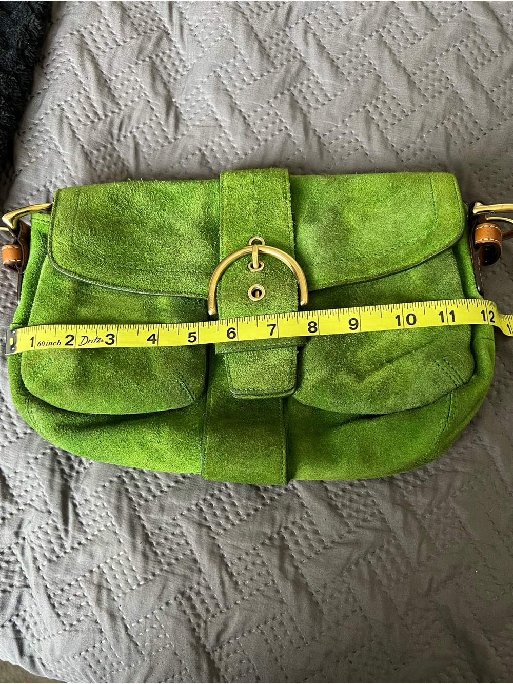 Coach Green Suede Belt-Accent SoHo Shoulder Bag - Picture 8 of 10